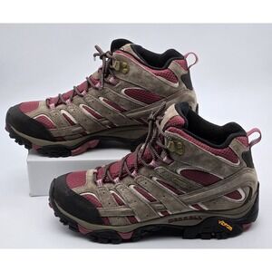 Merrell Moab 2 Mid Waterproof Vibram Hiking Shoe Women 10 M Boulder Blush J06052